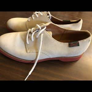 cream suede oxford shoes